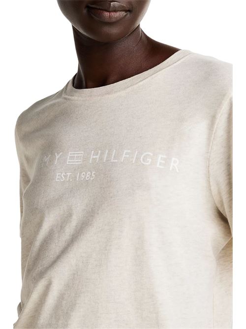 T-shirt regular logo latte Tommy Hilfiger | WW0WW40276HGE